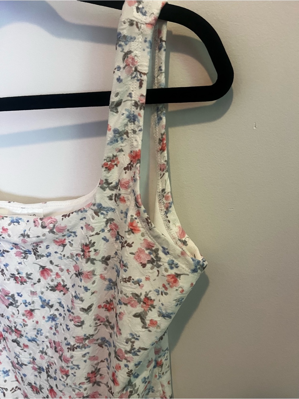 Floral Feminine Squareneck Fitted Bodysuit Size L - Picture 7 of 8